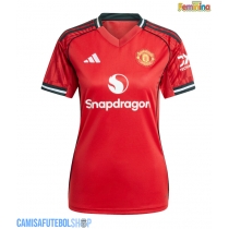 Camisa de time de futebol Manchester United Bryan Mbeumo #19 Replicas 1º Equipamento Feminina 2025-26 Manga Curta